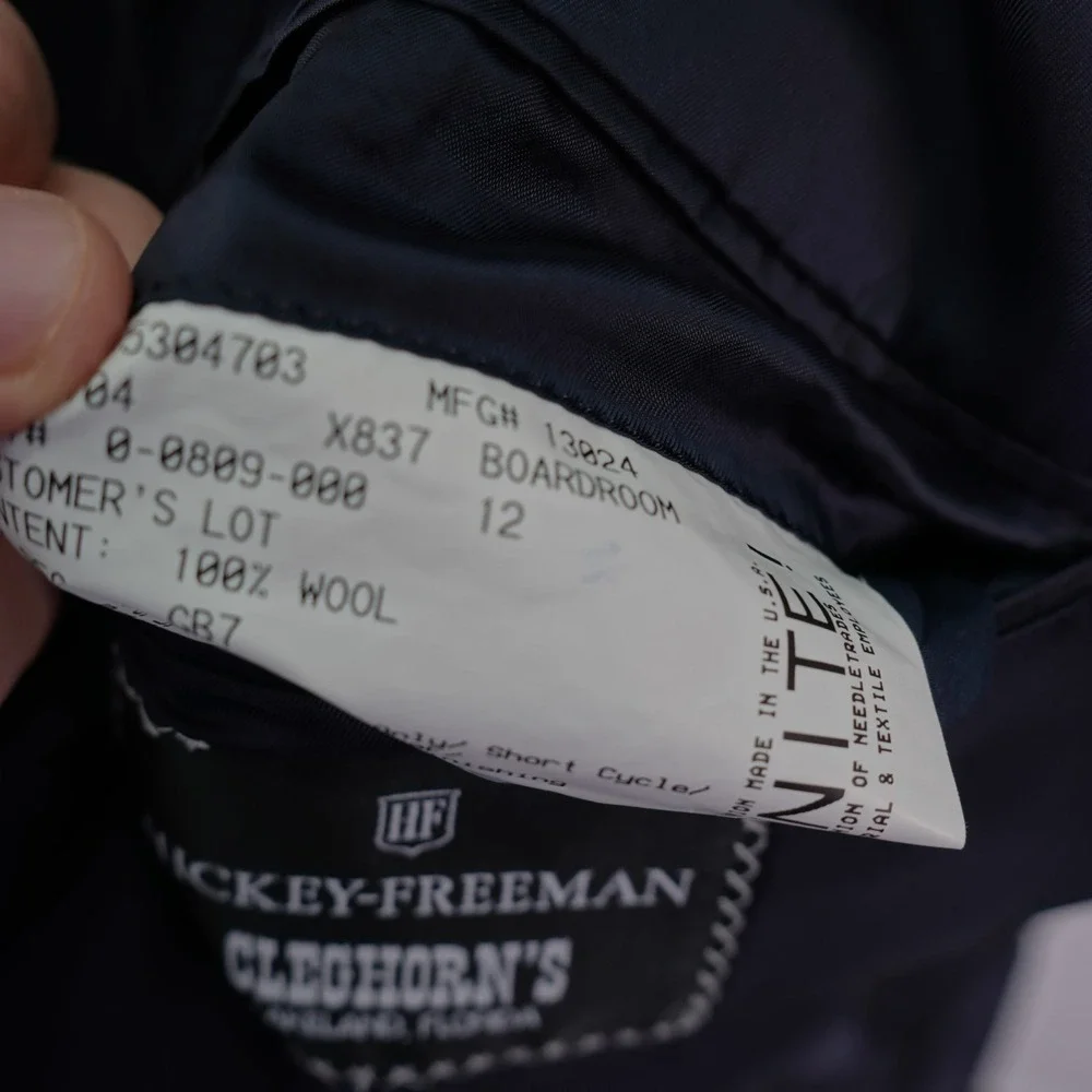 Hickey Freeman Boardroom Wool‎ Blue 2 Button Blazer 42R / Slim Fit 44R